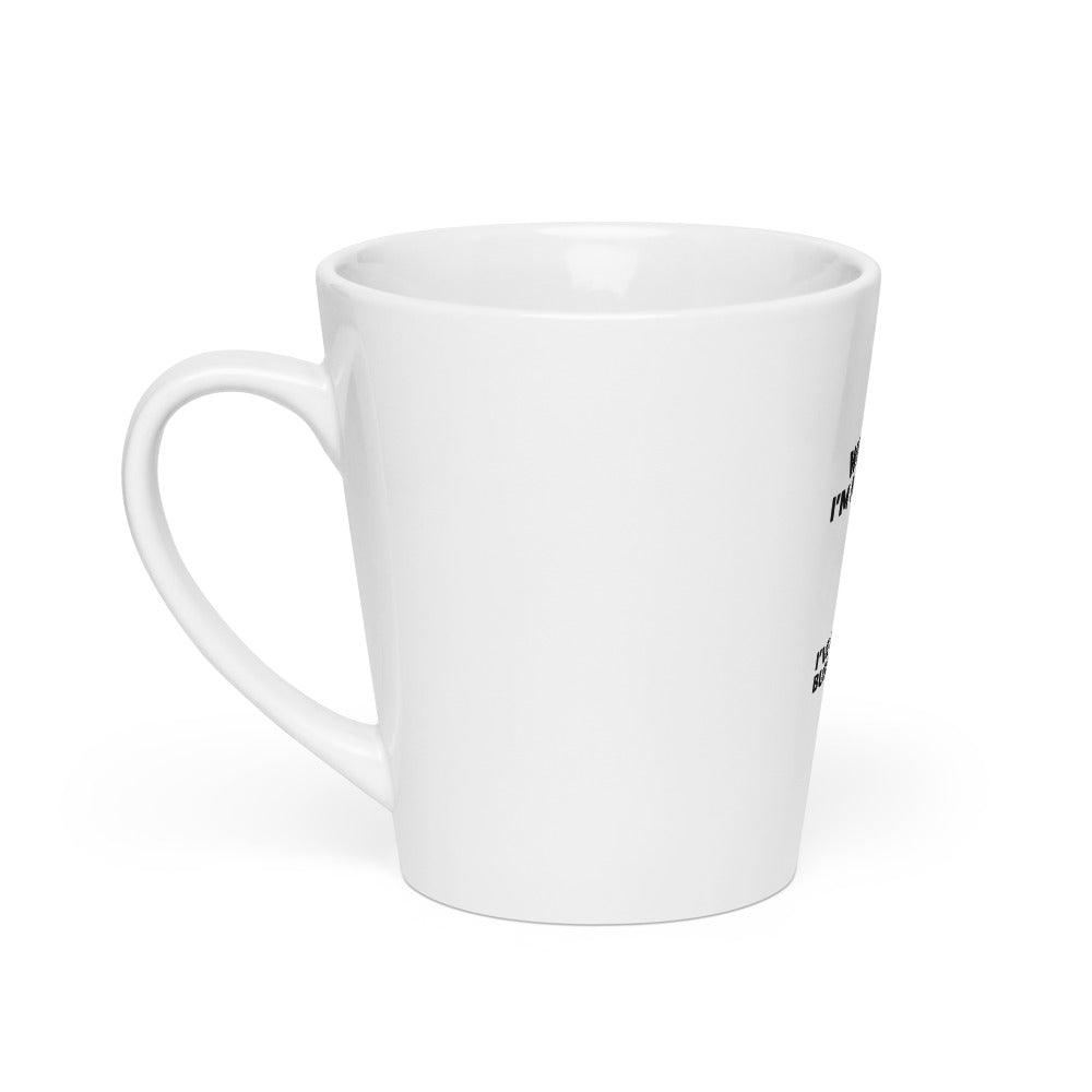 punk skull illustration with tongue out, spiked hair, and sunglasses Latte Mug front view — Wandering With Pride