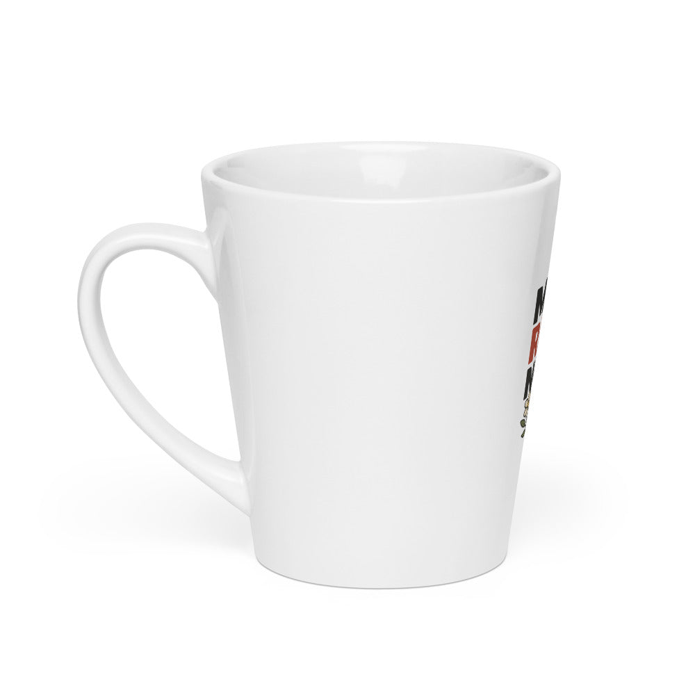 Typography with peace sign and flower Latte Mug front view — Wandering With Pride