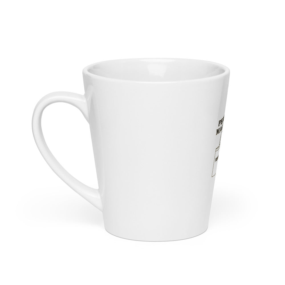 Typography with 'PERFORMATIVE MALE STARTER PACK' text Latte Mug front view — Wandering With Pride