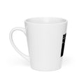 black-and-white nocturnal city street illustration with two figures walking away Latte Mug front view — Wandering With Pride