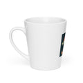 mountain range with road and sun illustration Latte Mug front view — Wandering With Pride