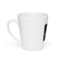 woman's profile surrounded by flames and sparks Latte Mug front view — Wandering With Pride