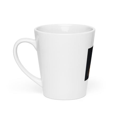 woman surrounded by flames illustration Latte Mug front view — Wandering With Pride