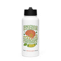 Brain with Italian flag pattern and 'Italian Brainrot' text Water Bottle front view — Wandering With Pride