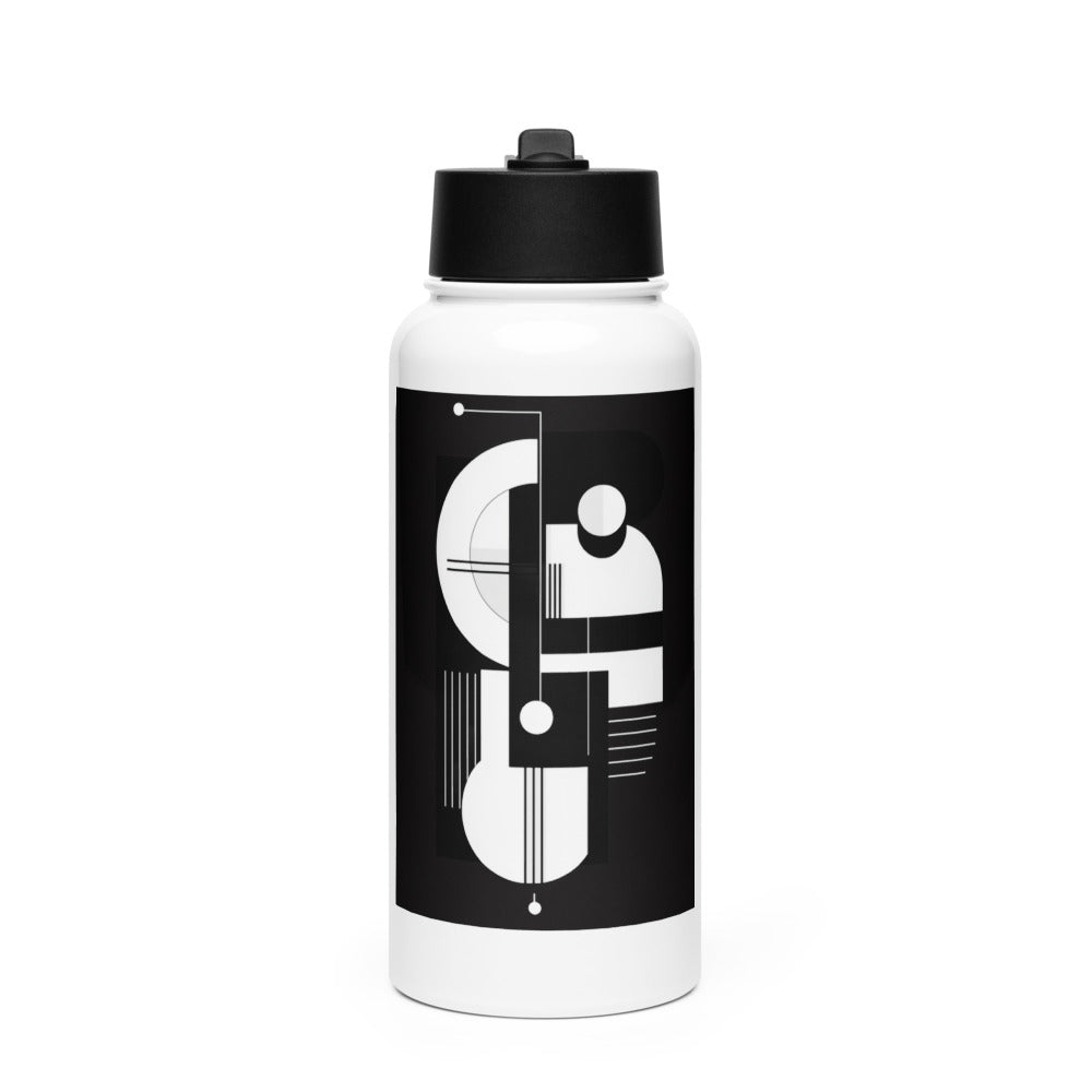abstracted face illustration Water Bottle front view — Wandering With Pride