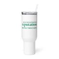 Quote from "Mepath" by The Blackout Travel Mug front view — Wandering With Pride