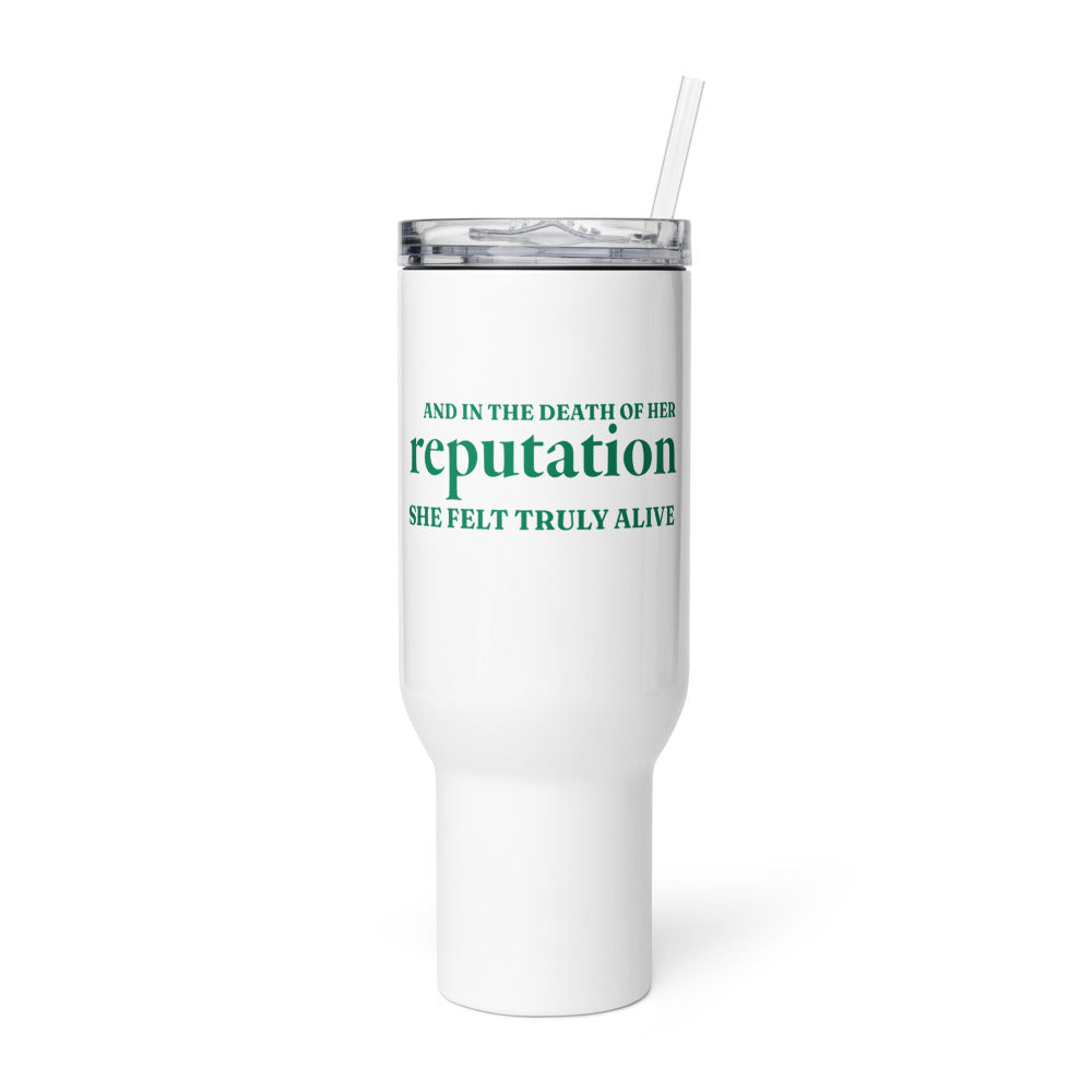 Quote from "Mepath" by The Blackout Travel Mug front view — Wandering With Pride