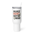 Typography with peace sign and flower Travel Mug front view — Wandering With Pride