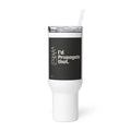 plant in a jar with slogan 'I'd Propagate That' Travel Mug front view — Wandering With Pride