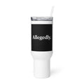 Allegedly. typography Travel Mug front view — Wandering With Pride