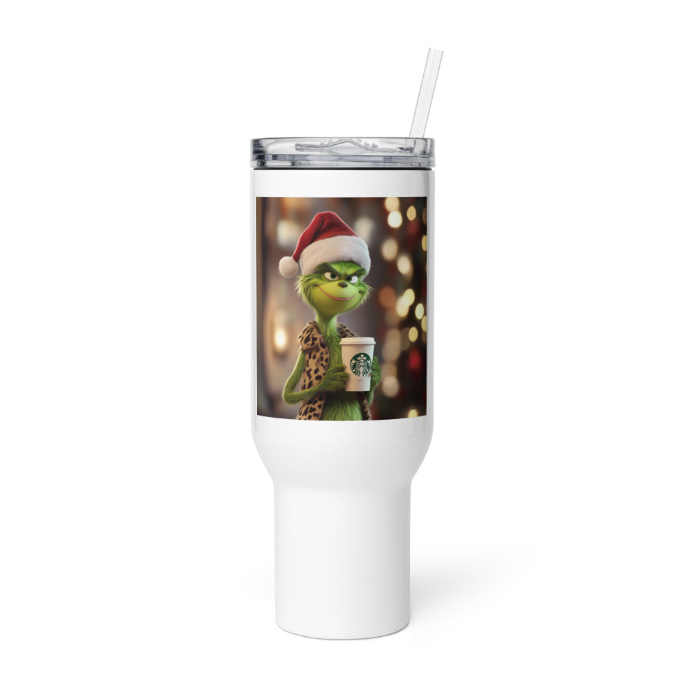 The Grinch portrait Travel Mug front view — Wandering With Pride