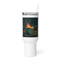 green dumpster on fire illustration Travel Mug front view — Wandering With Pride