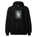 Raised fist with leaves/flowers and 'A woman's place is in the resistance' typography Hoodie front view — Wandering With Pride