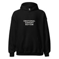 EMOTIONAL SUPPORT ANIMAL typography Hoodie front view — Wandering With Pride