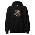 Gay the Pray Away illustration with rainbow arc, star, and crescent moon Hoodie front view — Wandering With Pride
