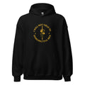 Sword with flowers and text 'I WILL NOT YIELD TO DISRESPECTFUL MEN' Hoodie front view — Wandering With Pride