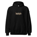 Typography text: 'GOOD THING I LIKE MY FRIENDS CANCELLED...' in bold modern font Hoodie front view — Wandering With Pride
