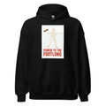 Man in suit and tie holding a sandwich leg, stylized illustration Hoodie front view — Wandering With Pride