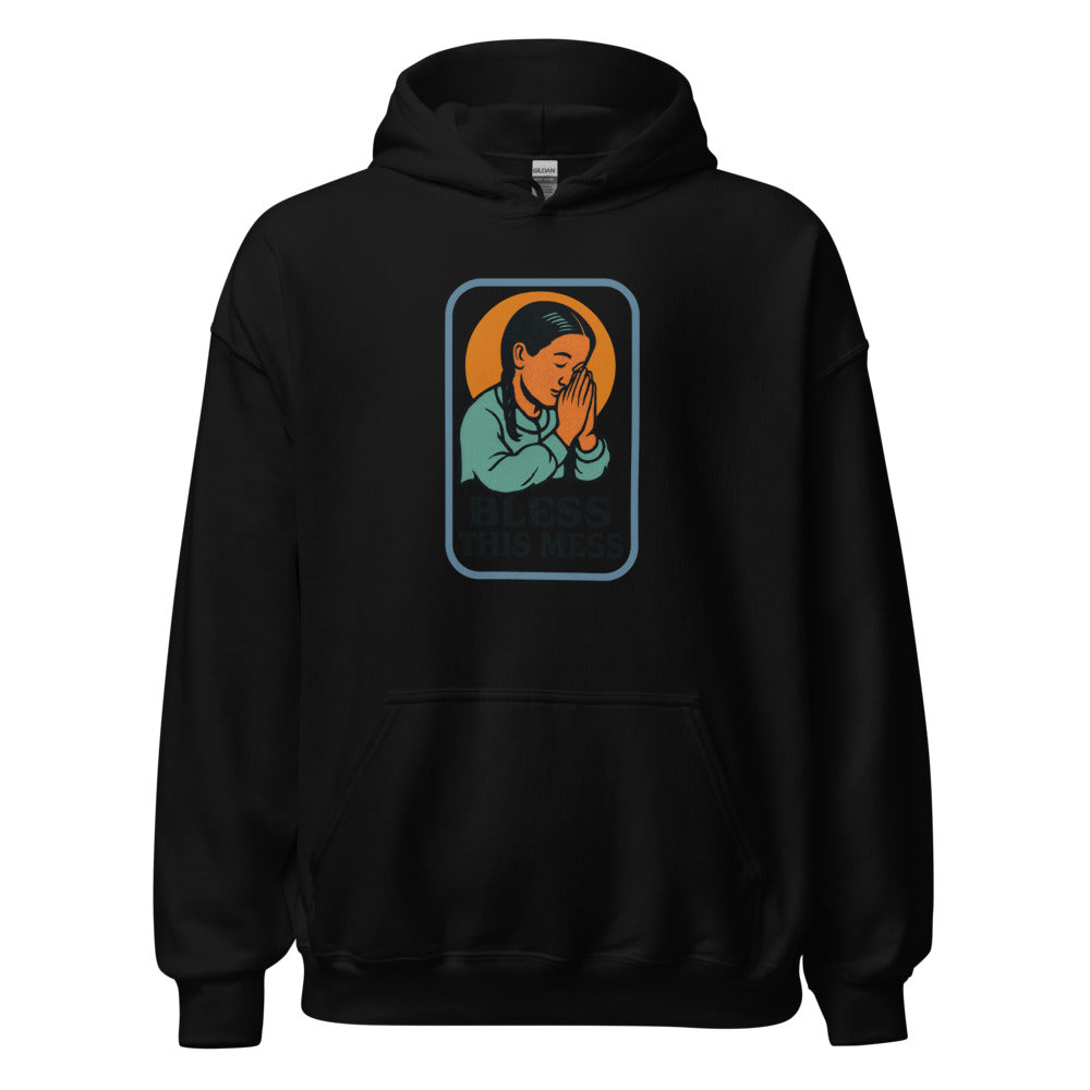 silhouetted person praying Hoodie front view — Wandering With Pride