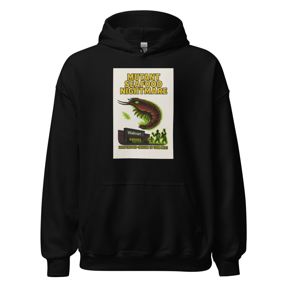 Mutant seafood with a frightful face Hoodie front view — Wandering With Pride