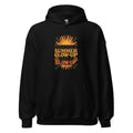 I WANTED A SUMMER GLOW-UP NOT A BLOW-UP illustration with sun/peace sign hybrid Hoodie front view — Wandering With Pride