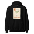 D is for Daiquiri typographic illustration Hoodie front view — Wandering With Pride