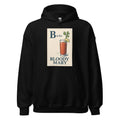Typographic illustration of a Bloody Mary cocktail with text 'B is for BLOODY MARY' Hoodie front view — Wandering With Pride