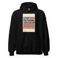 Political typography slogan with American flag color palette Hoodie front view — Wandering With Pride