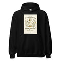 cartoon duck with surprised expression surrounded by flowers and leaves, text 'My flabber's been gasted' Hoodie front view — Wandering With Pride