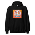 cartoon-style portrait of two men with sunglasses, bold graphic style Hoodie front view — Wandering With Pride