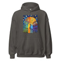 peacock feather pattern with lotus flowers and ornate cultural motifs Hoodie front view — Wandering With Pride