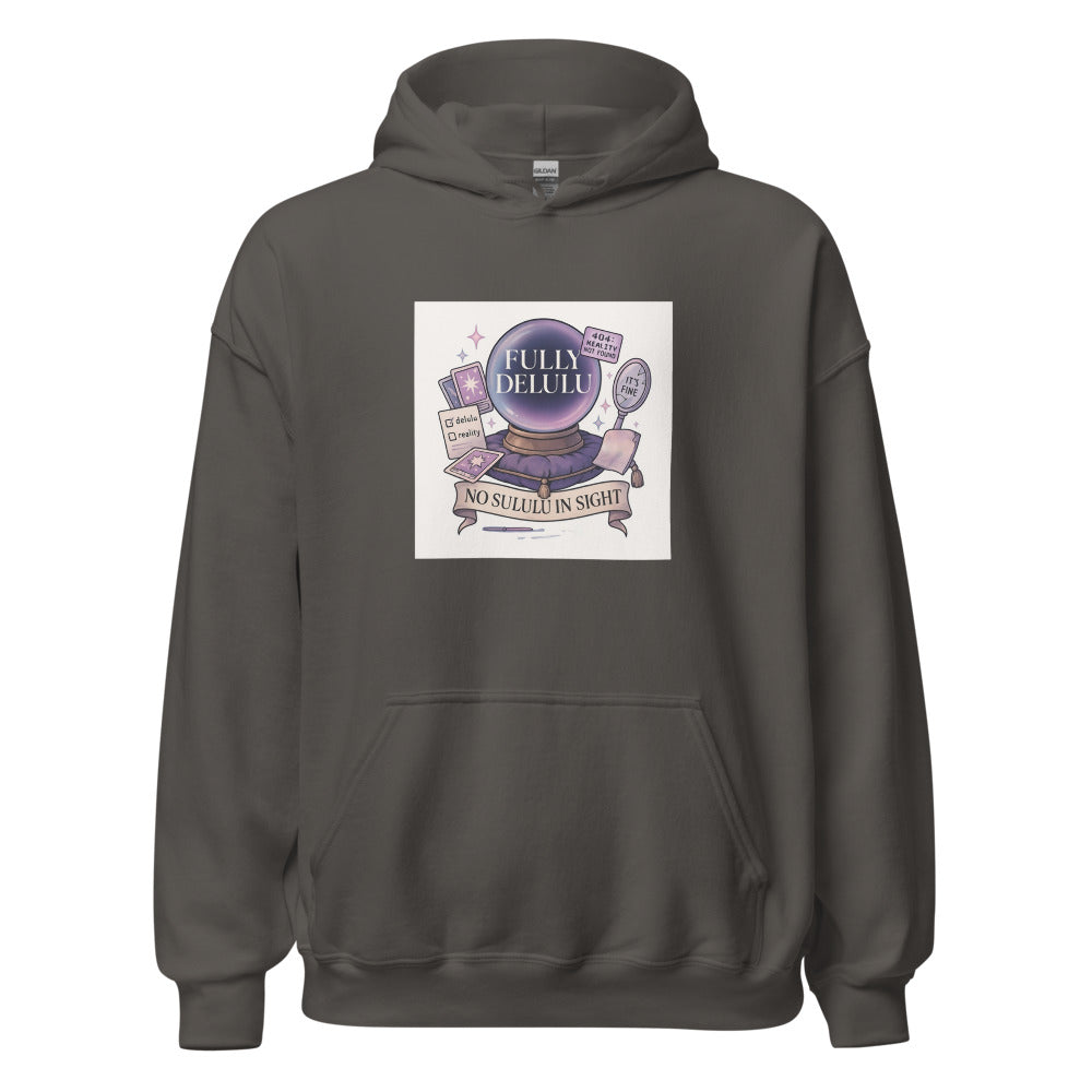 crystal ball surrounded by queer symbols and tarot cards Hoodie front view — Wandering With Pride