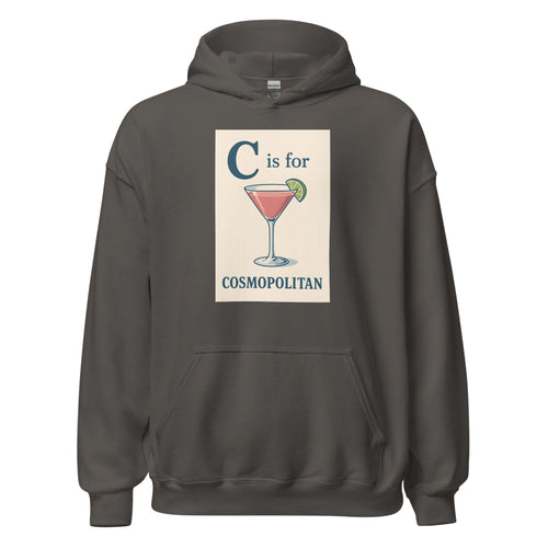 C is for Cosmopolitan alphabet illustration Hoodie front view — Wandering With Pride