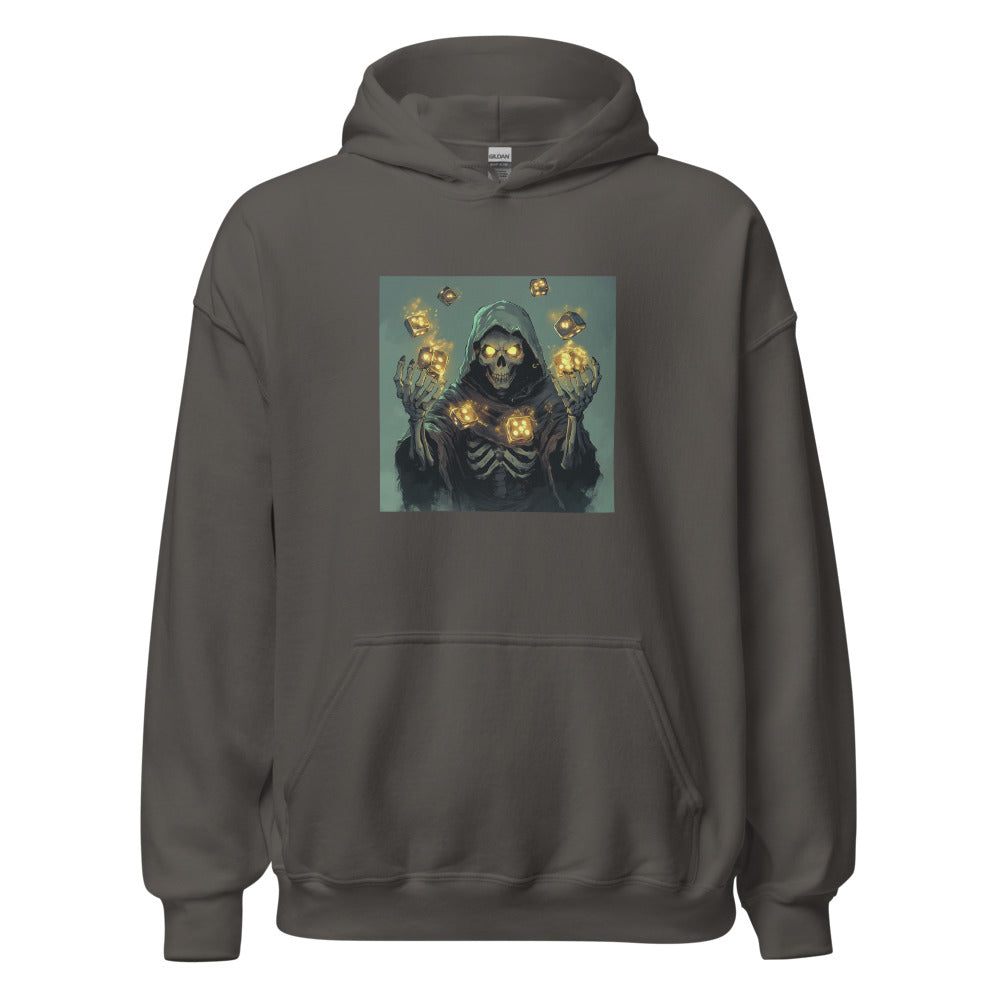 hooded skeleton illustration Hoodie front view — Wandering With Pride