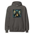 skeleton holding two dice in a mystical dark atmosphere Hoodie front view — Wandering With Pride