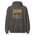 WORLD'S GAYEST EMPLOYEE typography Hoodie front view — Wandering With Pride