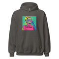 Woman with 1950s-60s elegance, eyes closed, hand on face, holding 'Not Aspiring To Be Humble' typography Hoodie front view — Wandering With Pride