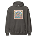 beach scene illustration with slogan 'Are you hot and proud?' Hoodie front view — Wandering With Pride