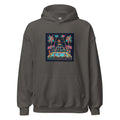 Tropical beach party illustration with vibrant colors and festival elements Hoodie front view — Wandering With Pride