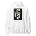 Abstract black-and-white face illustration Hoodie front view — Wandering With Pride
