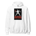 White male figure holding a red Molotov cocktail in a stylized illustration Hoodie front view — Wandering With Pride
