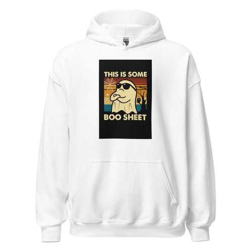 Cartoon ghost with sunglasses and hat Hoodie front view — Wandering With Pride