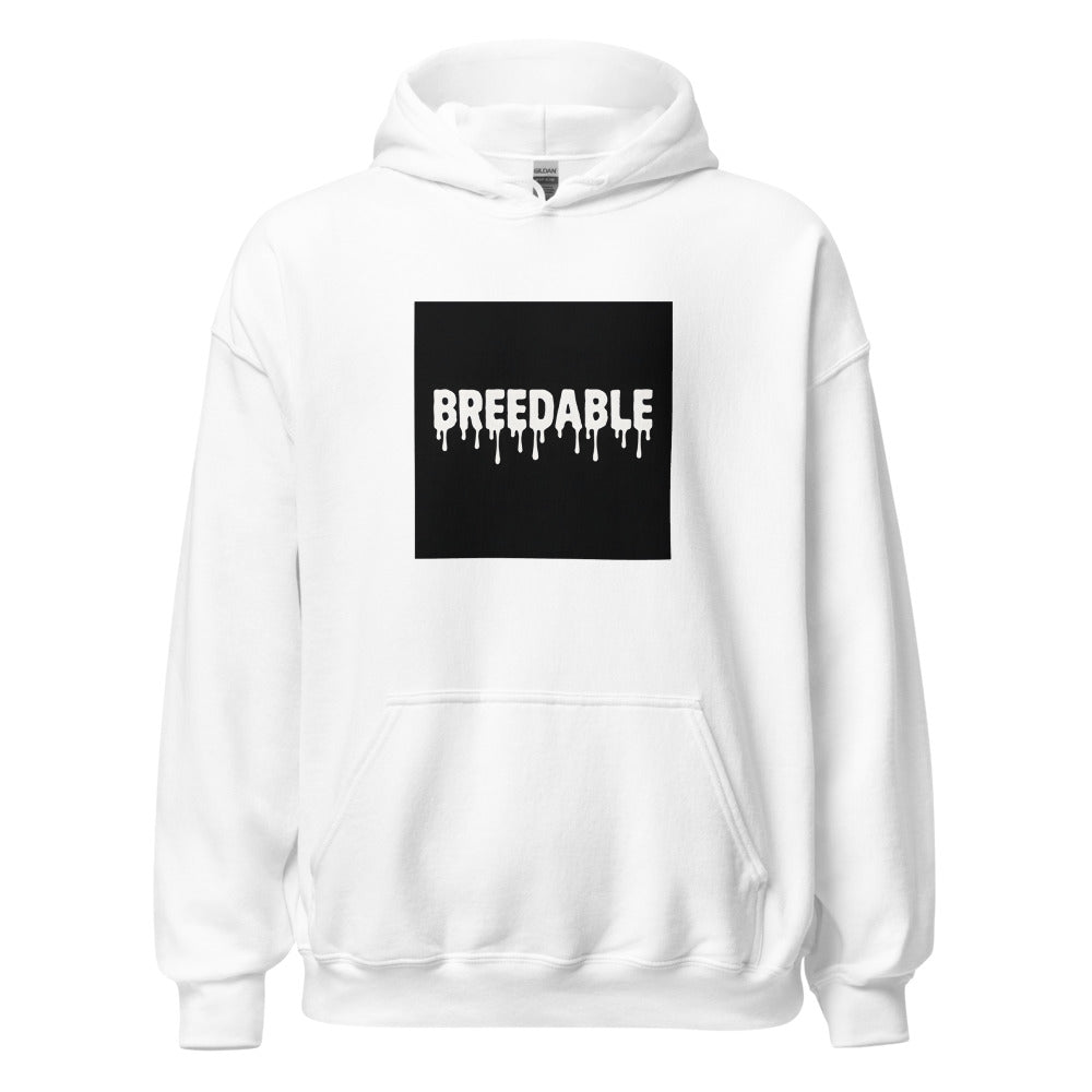 Graffiti-style 'BREEDABLE' typography Hoodie front view — Wandering With Pride