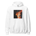 woman merging with fiery muse illustration Hoodie front view — Wandering With Pride