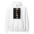 Phases of the Moon - Full, Crescent, and New Moons Hoodie front view — Wandering With Pride