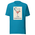 C is for Cosmopolitan alphabet illustration Tee front view — Wandering With Pride
