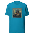 hooded skeleton illustration Tee front view — Wandering With Pride