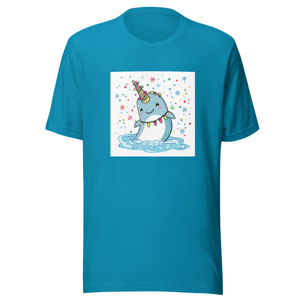 cartoon whalocorn illustration Tee front view — Wandering With Pride