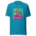 Woman with 1950s-60s elegance, eyes closed, hand on face, holding 'Not Aspiring To Be Humble' typography Tee front view — Wandering With Pride