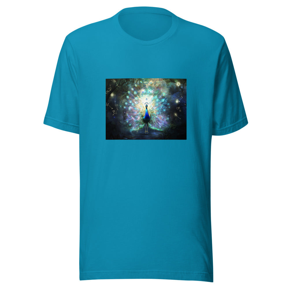peacock illustration Tee front view — Wandering With Pride